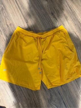 Fabletics Bright Yellow Drawstring Athletic Shorts